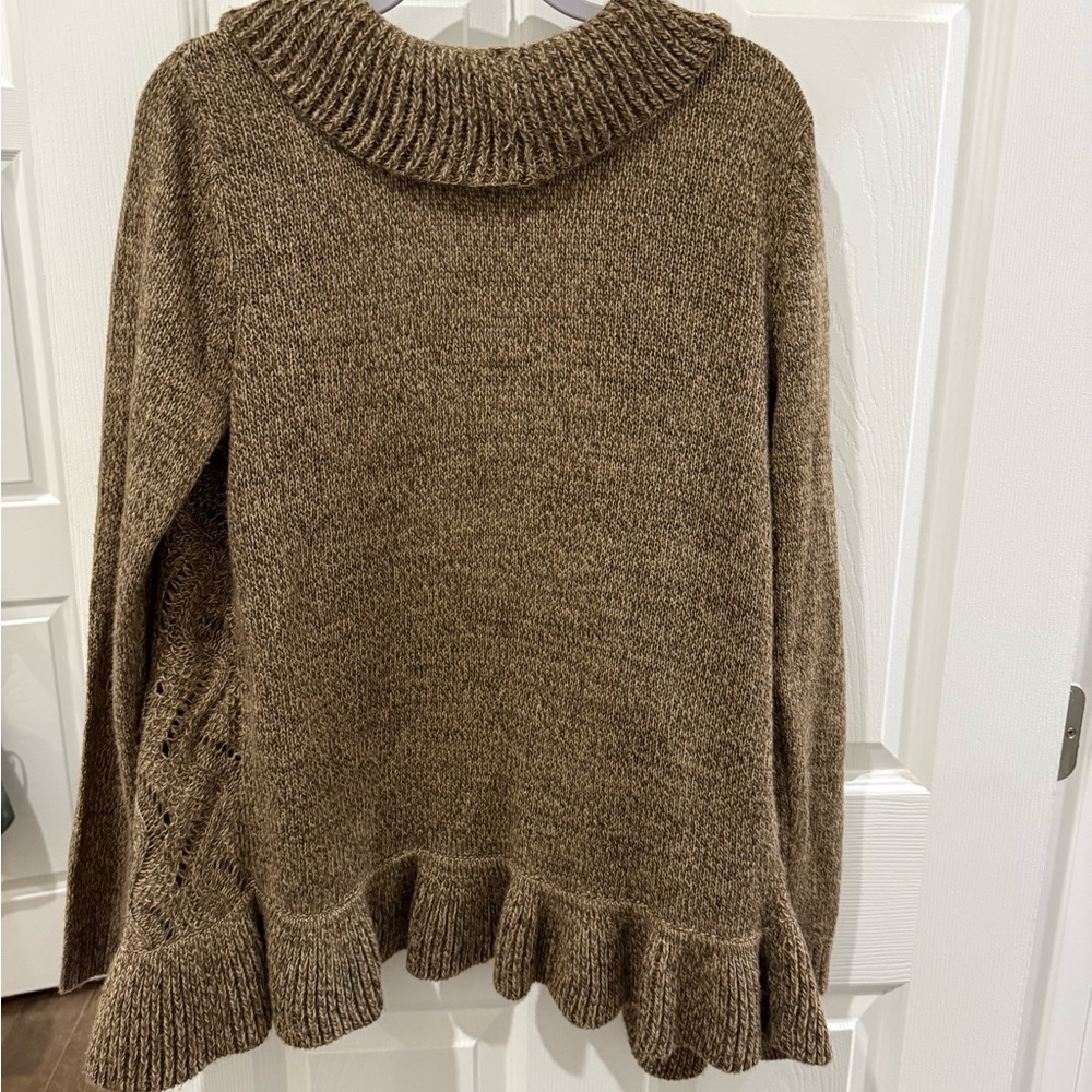 Karen Scott Tan Ruffled Cardigan - Picture 3 of 4